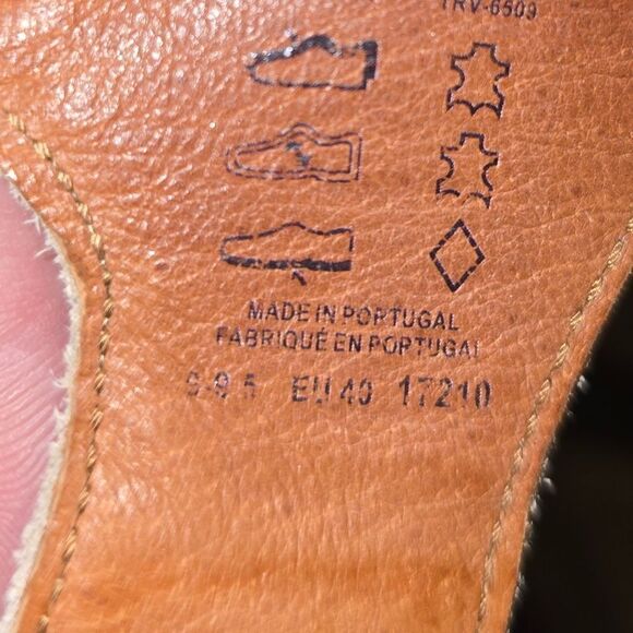 Taos Footwear Gold Leather Slingback Wedge Sandals Womans Size 9-9.5 - Picture 7 of 7